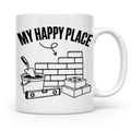 Maurer Tasse My Happy Place lustiger Spruch Baustelle Kaffee – Weiß [farbe:weiß]