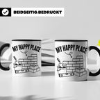 Maurer Tasse My Happy Place lustiger Spruch Baustelle Kaffee – Schwarz [farbe:schwarz]