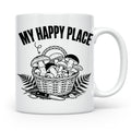 Pilzsammler Tasse My Happy Place Geschenk für Pilzsucher & M – Weiß [farbe:weiß]