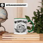 Pilzsammler Tasse My Happy Place Geschenk für Pilzsucher & M – Grün [farbe:grün]