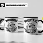Pilzsammler Tasse My Happy Place Geschenk für Pilzsucher & M – Schwarz [farbe:schwarz]