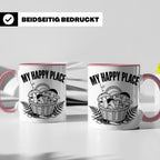 Pilzsammler Tasse My Happy Place Geschenk für Pilzsucher & M – Rosa [farbe:rosa]