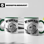 Pilzsammler Tasse My Happy Place Geschenk für Pilzsucher & M – Grün [farbe:grün]