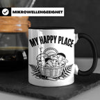 Pilzsammler Tasse My Happy Place Geschenk für Pilzsucher & M – Schwarz [farbe:schwarz]