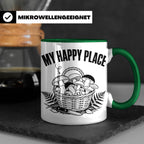 Pilzsammler Tasse My Happy Place Geschenk für Pilzsucher & M – Grün [farbe:grün]