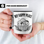 Pilzsammler Tasse My Happy Place Geschenk für Pilzsucher & M – Schwarz [farbe:schwarz]