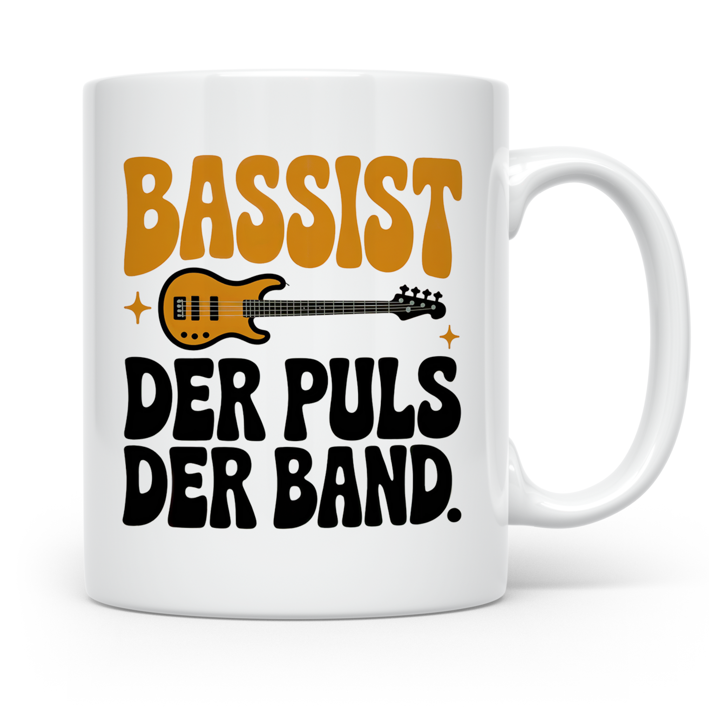 Bassisten Tasse: Der Puls der Band - E-Bass Gitarre Musik Ge – Weiß [farbe:weiß]