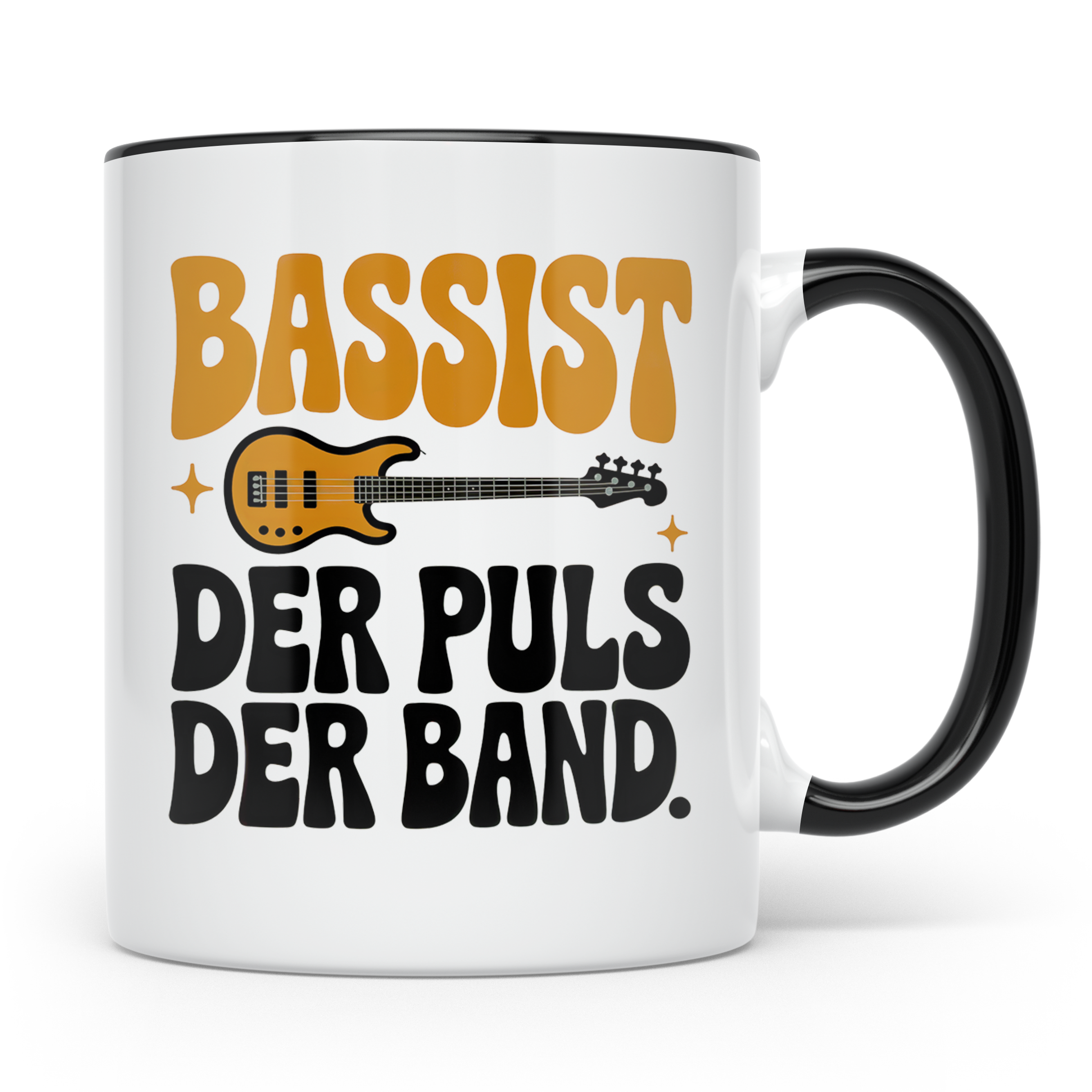 Bassisten Tasse: Der Puls der Band - E-Bass Gitarre Musik Ge – Schwarz [farbe:schwarz]