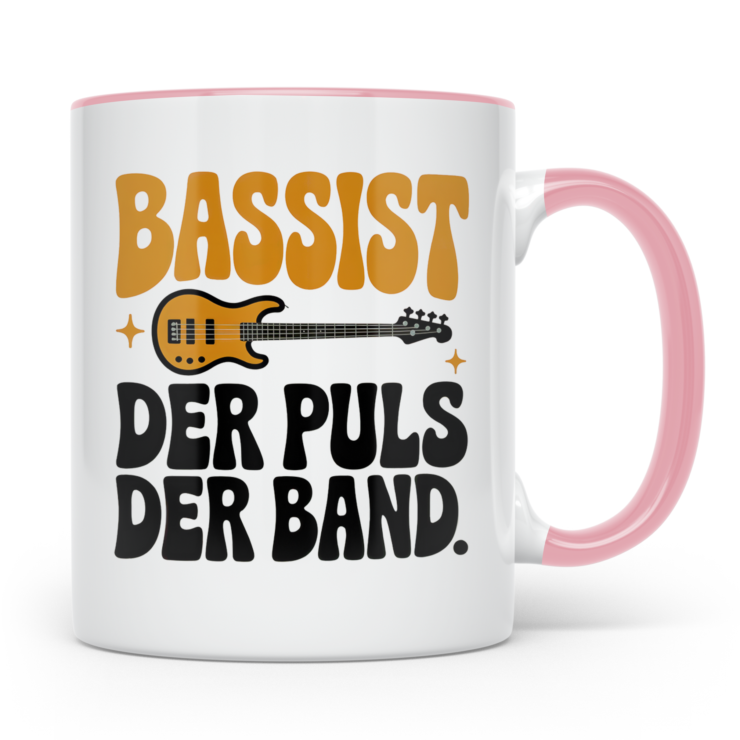 Bassisten Tasse: Der Puls der Band - E-Bass Gitarre Musik Ge – Rosa [farbe:rosa]