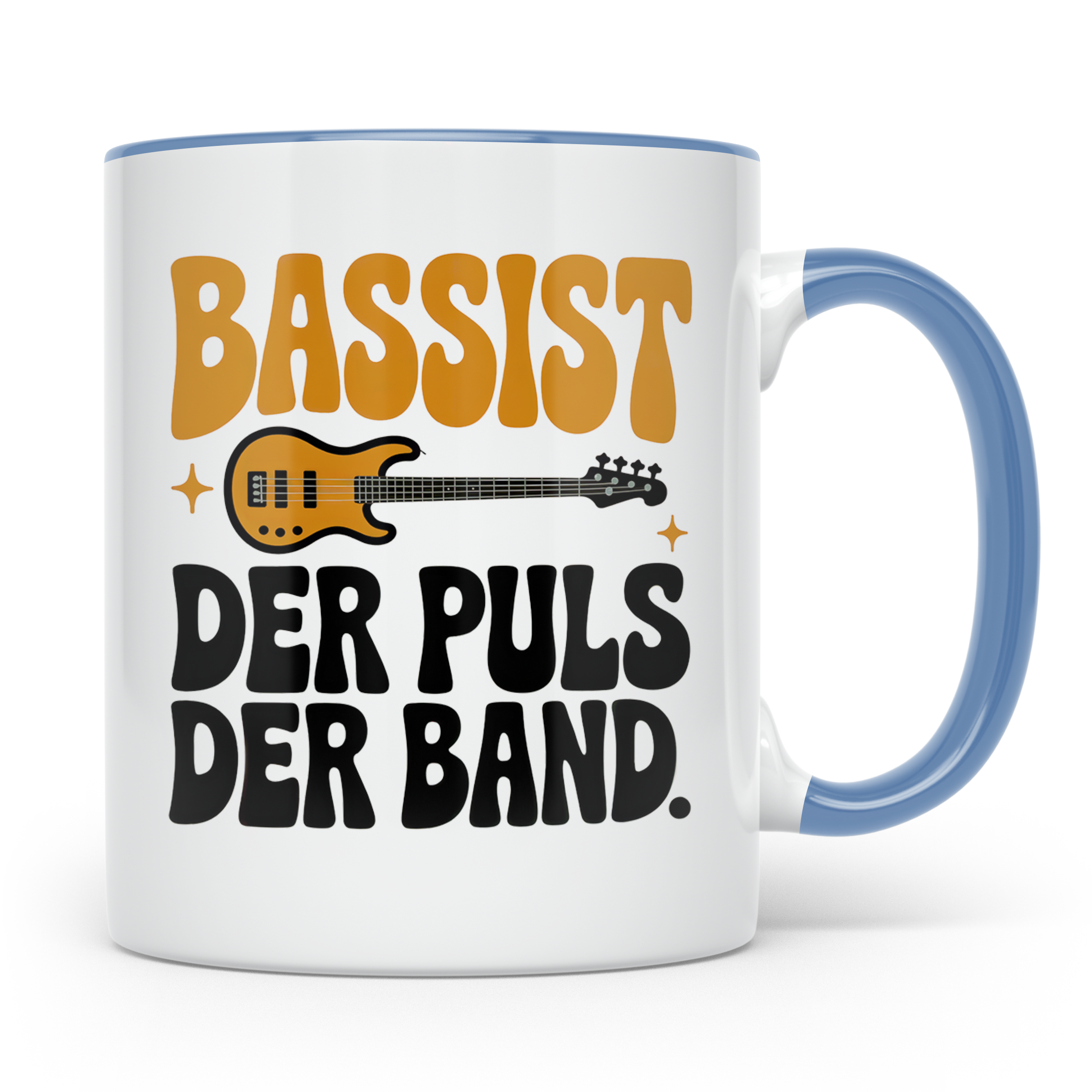 Bassisten Tasse: Der Puls der Band - E-Bass Gitarre Musik Ge – Blau [farbe:blau]