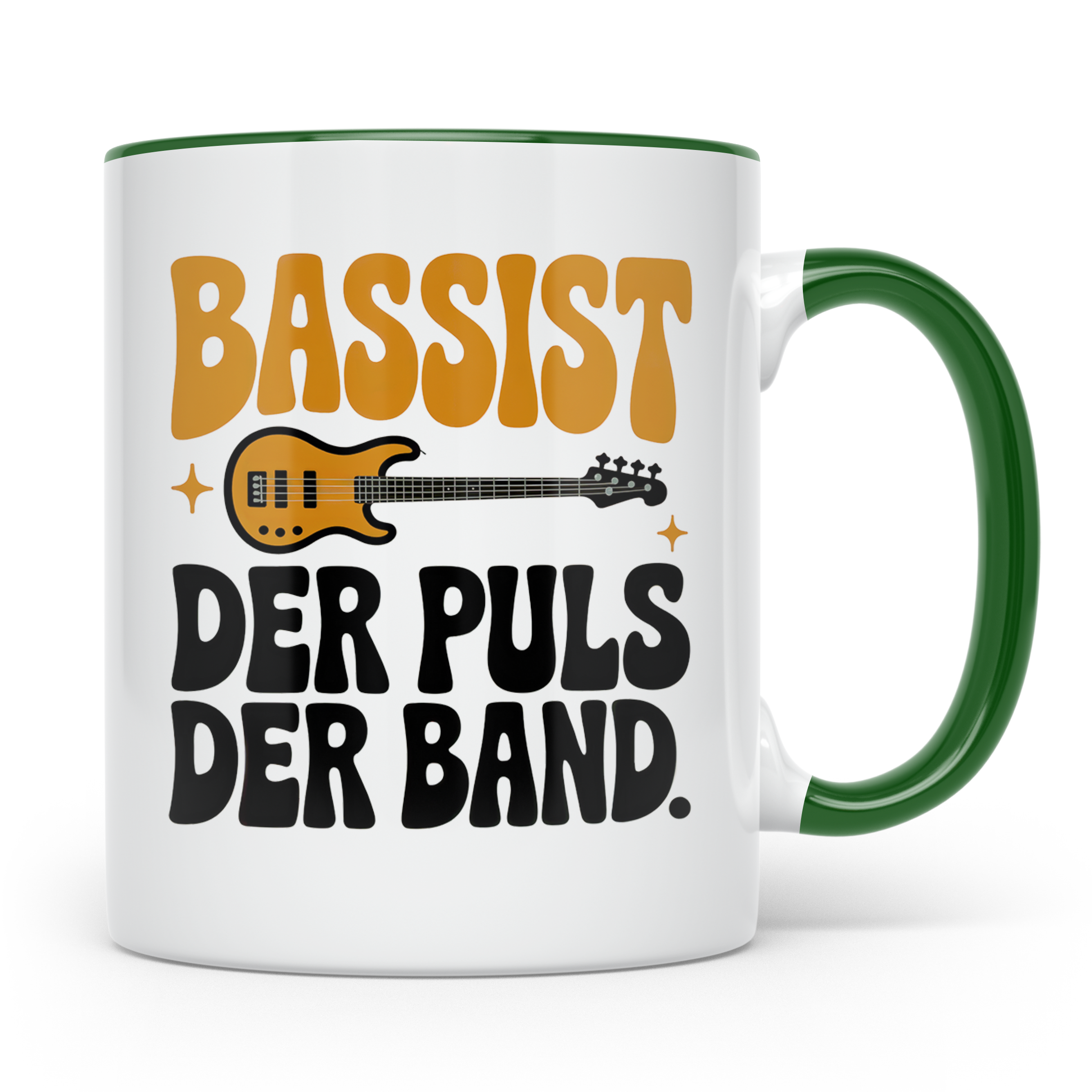 Bassisten Tasse: Der Puls der Band - E-Bass Gitarre Musik Ge – Grün [farbe:grün]