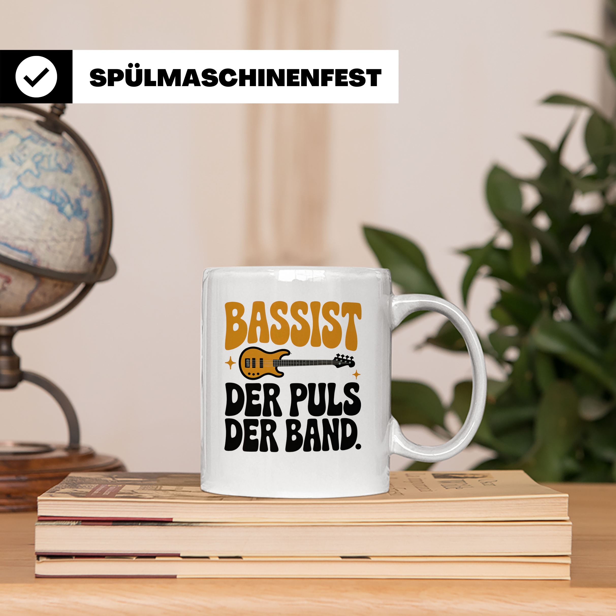 Bassisten Tasse: Der Puls der Band - E-Bass Gitarre Musik Ge – Weiß [farbe:weiß]