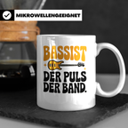 Bassisten Tasse: Der Puls der Band - E-Bass Gitarre Musik Ge – Weiß [farbe:weiß]