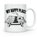 Epoxidharz Tasse My Happy Place Spruch Holzarbeiten River Ta – Weiß [farbe:weiß]