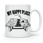 Epoxidharz Tasse My Happy Place Spruch Holzarbeiten River Ta – Weiß [farbe:weiß]