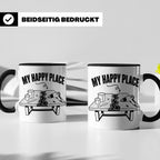 Epoxidharz Tasse My Happy Place Spruch Holzarbeiten River Ta – Schwarz [farbe:schwarz]