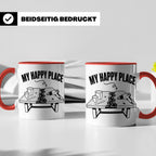 Epoxidharz Tasse My Happy Place Spruch Holzarbeiten River Ta – Rot [farbe:rot]
