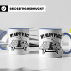 Epoxidharz Tasse My Happy Place Spruch Holzarbeiten River Ta – Blau [farbe:blau]