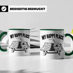 Epoxidharz Tasse My Happy Place Spruch Holzarbeiten River Ta – Grün [farbe:grün]