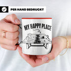 Epoxidharz Tasse My Happy Place Spruch Holzarbeiten River Ta – Rot [farbe:rot]