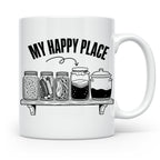 Fermentation Tasse My Happy Place, Geschenkidee für Fermenti – Weiß [farbe:weiß]
