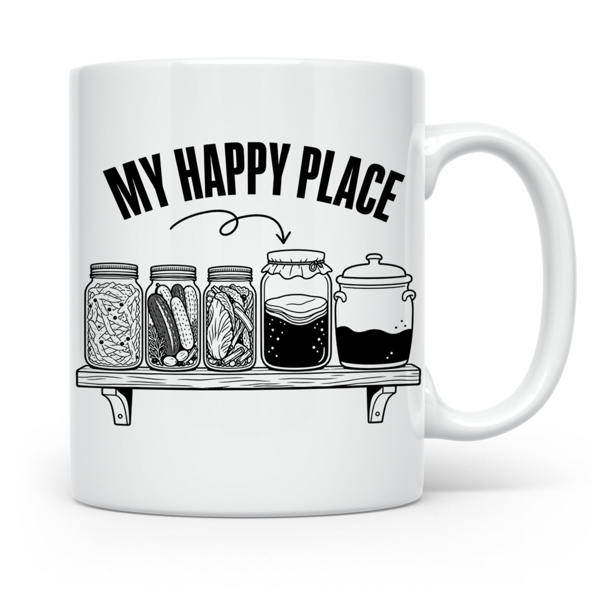 Fermentation Tasse My Happy Place, Geschenkidee für Fermenti – Weiß [farbe:weiß]