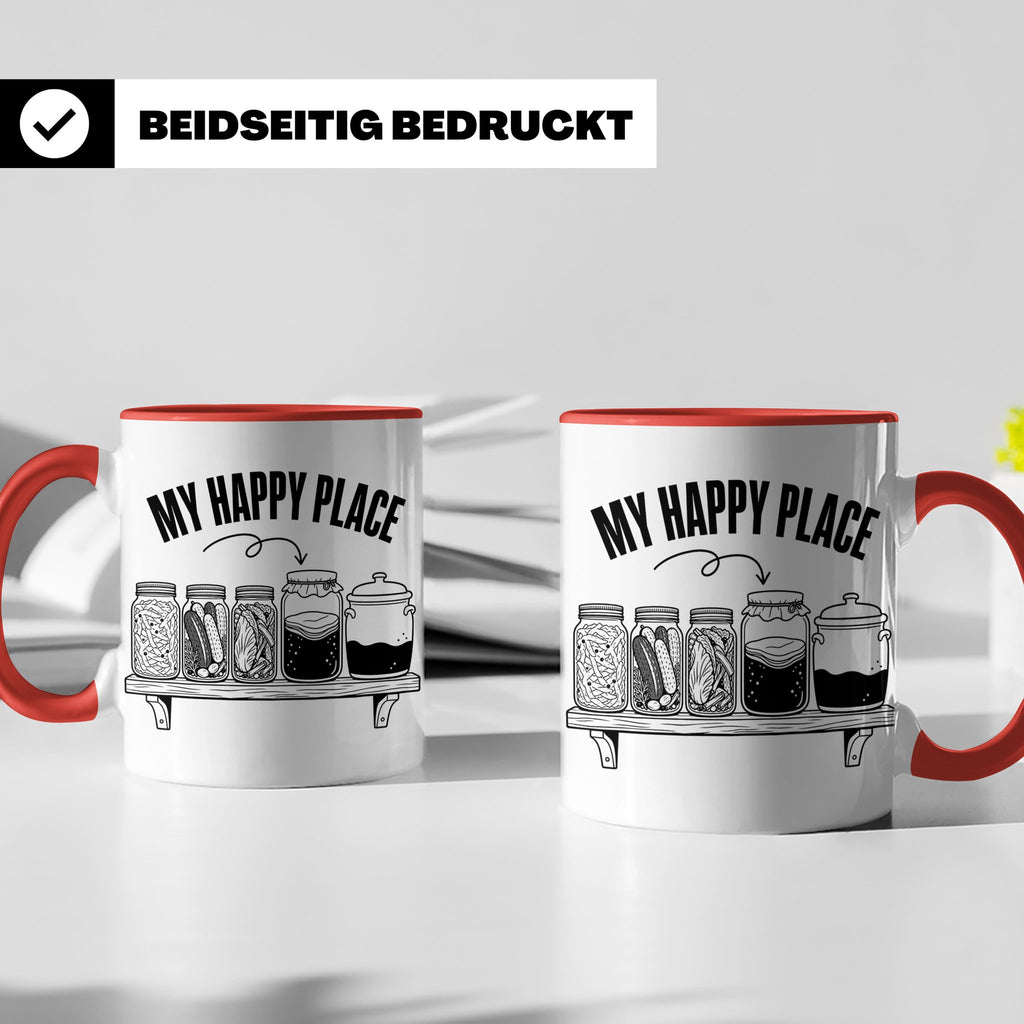 Fermentation Tasse My Happy Place, Geschenkidee für Fermenti – Rot [farbe:rot]