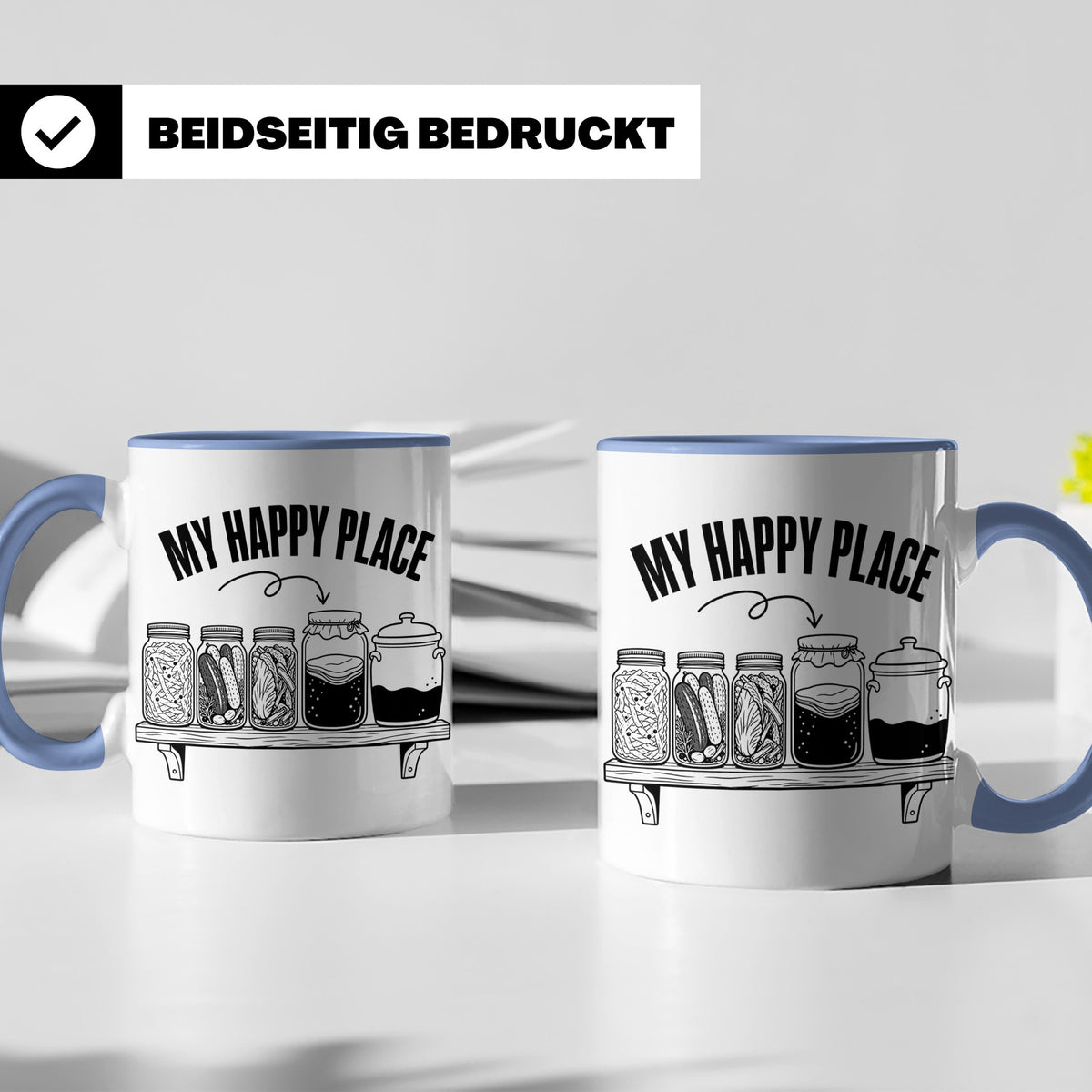 Fermentation Tasse My Happy Place, Geschenkidee für Fermenti – Blau [farbe:blau]