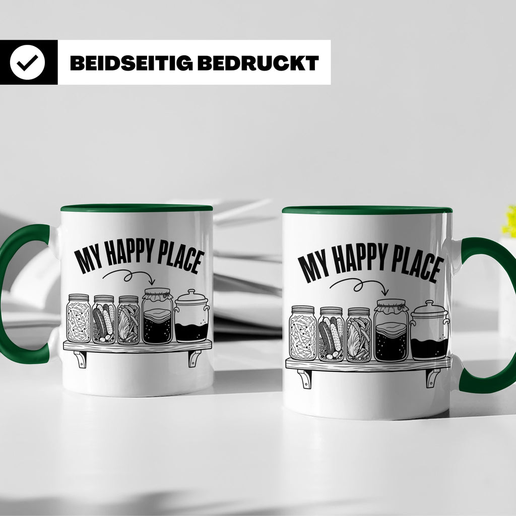 Fermentation Tasse My Happy Place, Geschenkidee für Fermenti – Grün [farbe:grün]