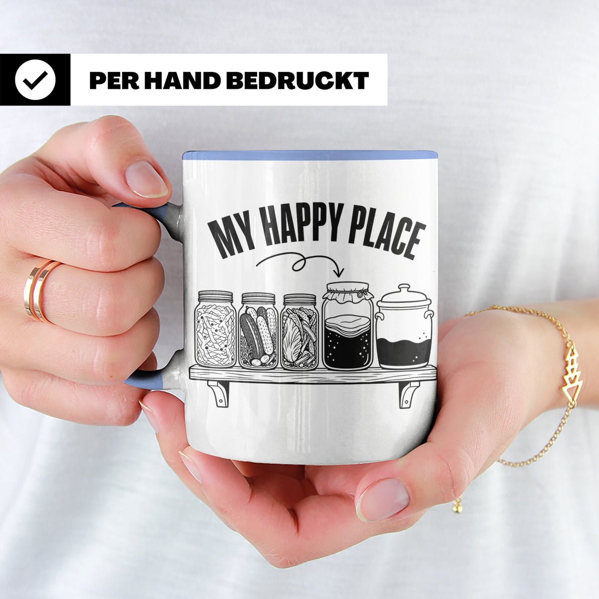 Fermentation Tasse My Happy Place, Geschenkidee für Fermenti – Blau [farbe:blau]