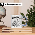 Sticken Tasse My Happy Place Geschenkidee für Stickerin, Näh – Blau [farbe:blau]