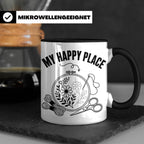 Sticken Tasse My Happy Place Geschenkidee für Stickerin, Näh – Schwarz [farbe:schwarz]