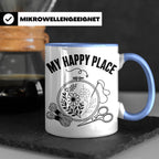 Sticken Tasse My Happy Place Geschenkidee für Stickerin, Näh – Blau [farbe:blau]