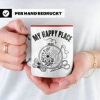 Sticken Tasse My Happy Place Geschenkidee für Stickerin, Näh – Rot [farbe:rot]