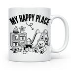 Erzieherin Tasse My Happy Place Spruch Geschenkidee für Tage – Weiß [farbe:weiß]