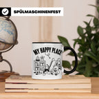 Erzieherin Tasse My Happy Place Spruch Geschenkidee für Tage – Schwarz [farbe:schwarz]