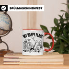 Erzieherin Tasse My Happy Place Spruch Geschenkidee für Tage – Rot [farbe:rot]