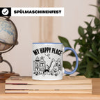 Erzieherin Tasse My Happy Place Spruch Geschenkidee für Tage – Blau [farbe:blau]
