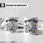 Erzieherin Tasse My Happy Place Spruch Geschenkidee für Tage – Weiß [farbe:weiß]
