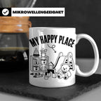 Erzieherin Tasse My Happy Place Spruch Geschenkidee für Tage – Weiß [farbe:weiß]