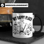 Erzieherin Tasse My Happy Place Spruch Geschenkidee für Tage – Schwarz [farbe:schwarz]