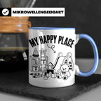 Erzieherin Tasse My Happy Place Spruch Geschenkidee für Tage – Blau [farbe:blau]