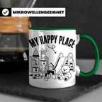 Erzieherin Tasse My Happy Place Spruch Geschenkidee für Tage – Grün [farbe:grün]