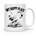 Kitesurfen Tasse My Happy Place Lustiger Kitesurfer Spruch K – Weiß [farbe:weiß]