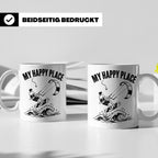 Kitesurfen Tasse My Happy Place Lustiger Kitesurfer Spruch K – Weiß [farbe:weiß]