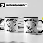 Kitesurfen Tasse My Happy Place Lustiger Kitesurfer Spruch K – Schwarz [farbe:schwarz]