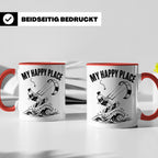 Kitesurfen Tasse My Happy Place Lustiger Kitesurfer Spruch K – Rot [farbe:rot]