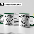Kitesurfen Tasse My Happy Place Lustiger Kitesurfer Spruch K – Grün [farbe:grün]