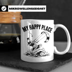 Kitesurfen Tasse My Happy Place Lustiger Kitesurfer Spruch K – Weiß [farbe:weiß]