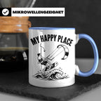 Kitesurfen Tasse My Happy Place Lustiger Kitesurfer Spruch K – Blau [farbe:blau]